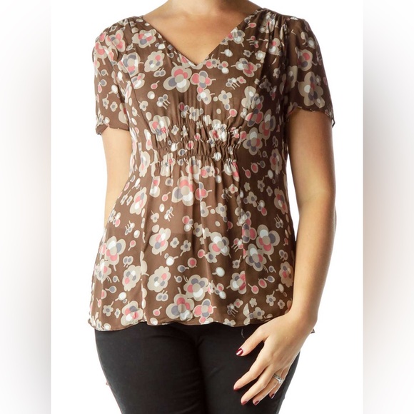 Boden Tops - Boden Brown Floral Blouse N244-21